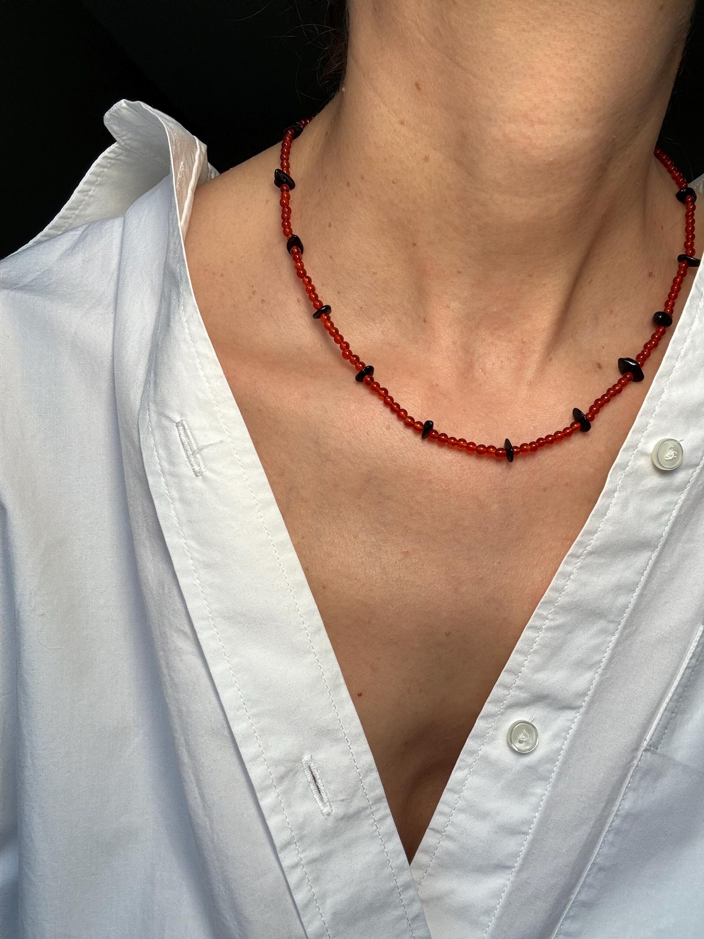 Carnelian Black Tourmaline Necklace