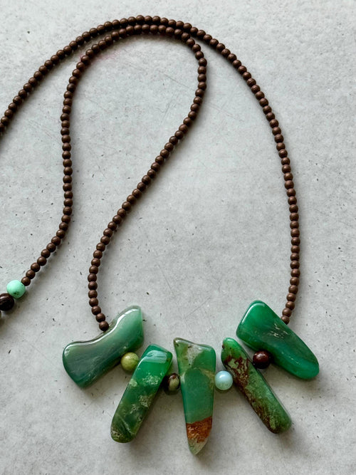 Chrysoprase Copper Hematite Necklace