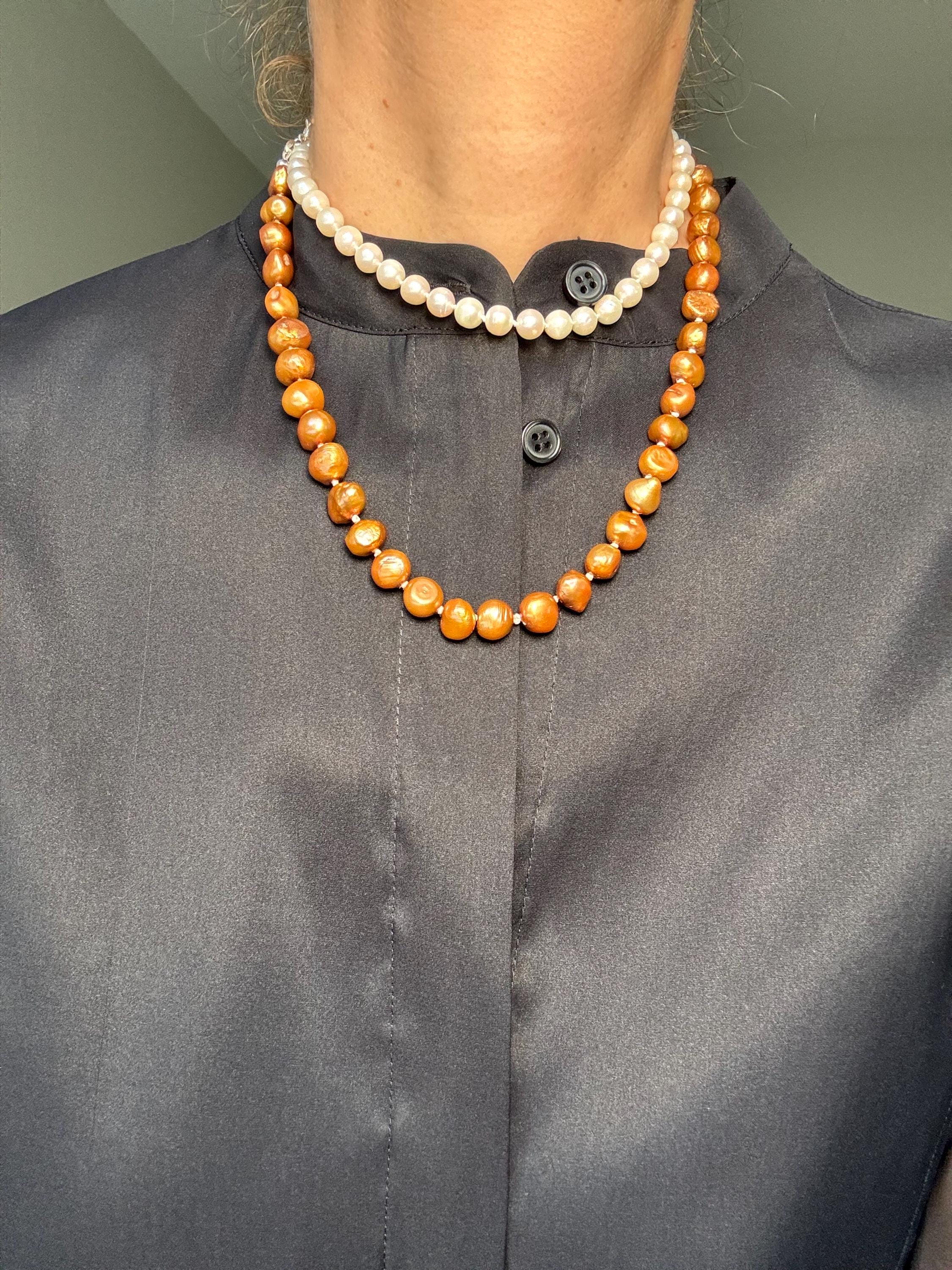 Gold & White Freshwater Pearl