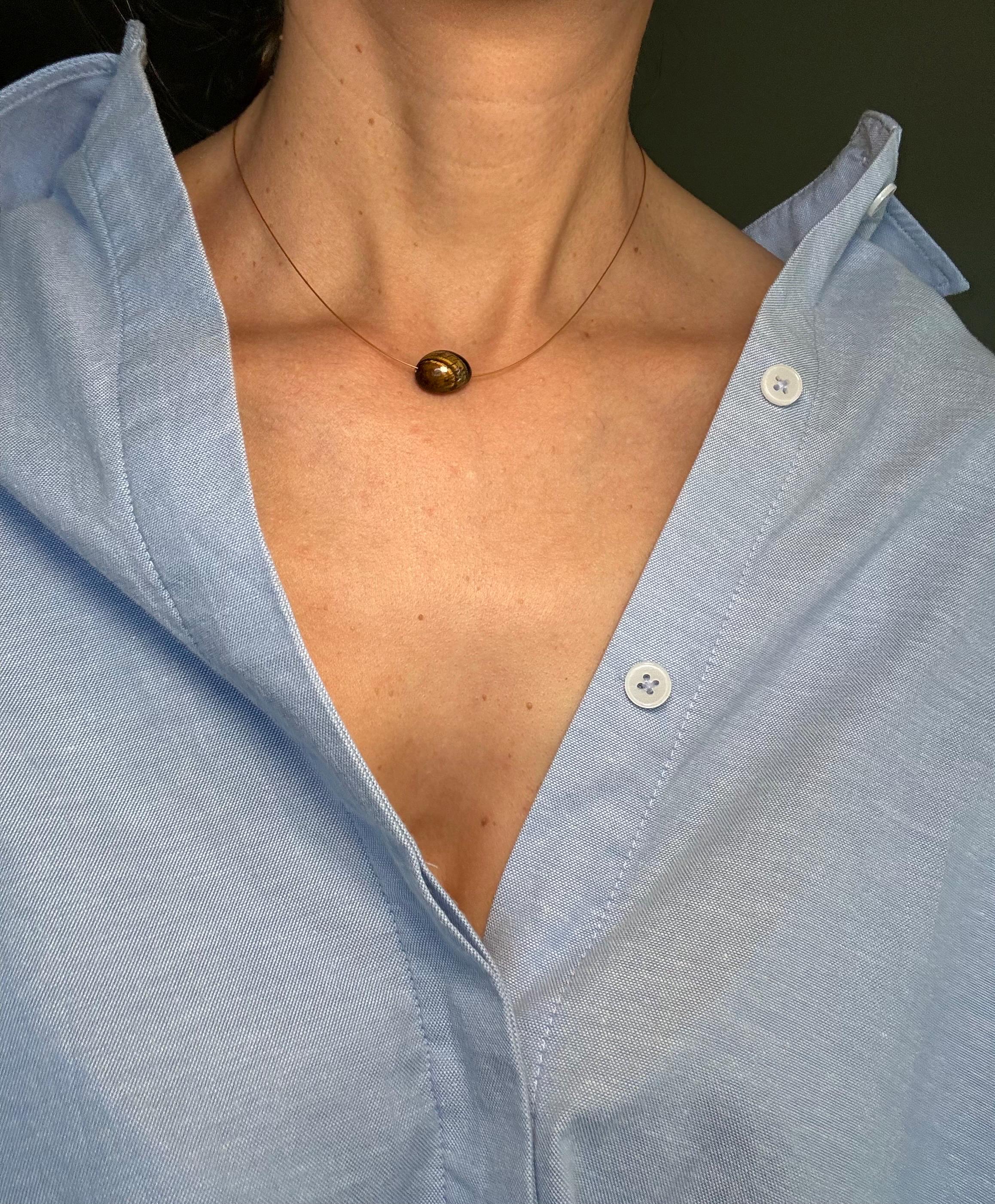 The Essence Collection/Floating Gemstone Choker Necklace