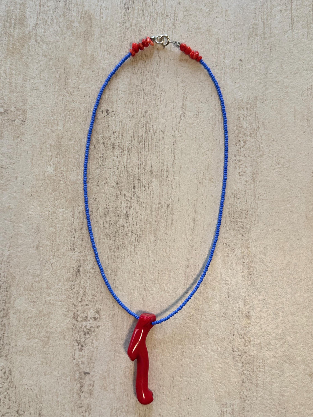 Red Coral Branch Pendant Necklace