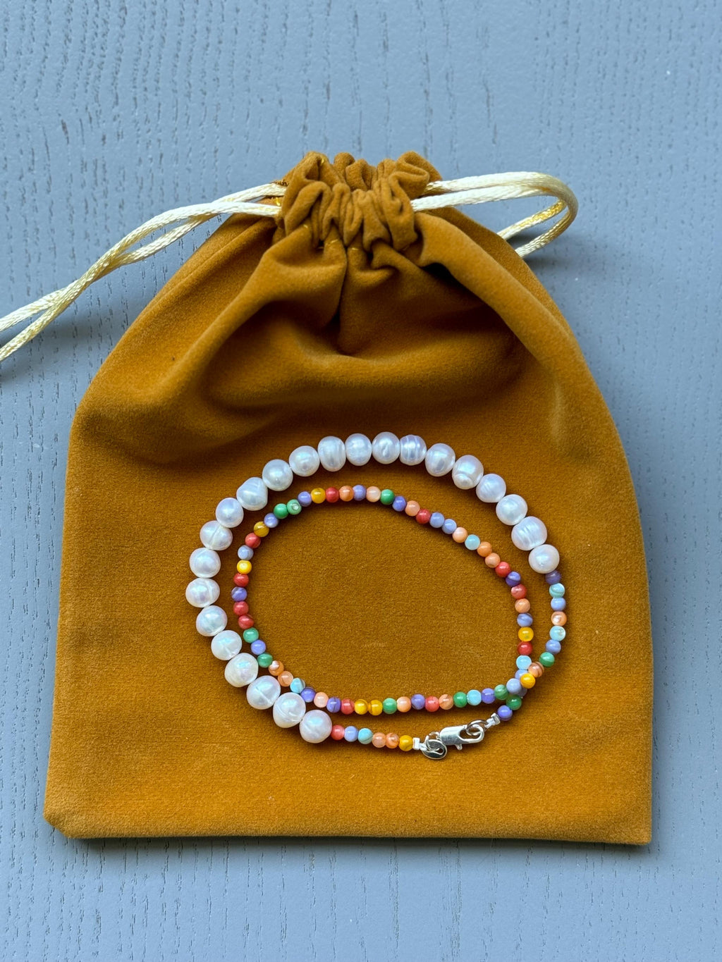 Freshwater Pearl Colorful Bead Choker