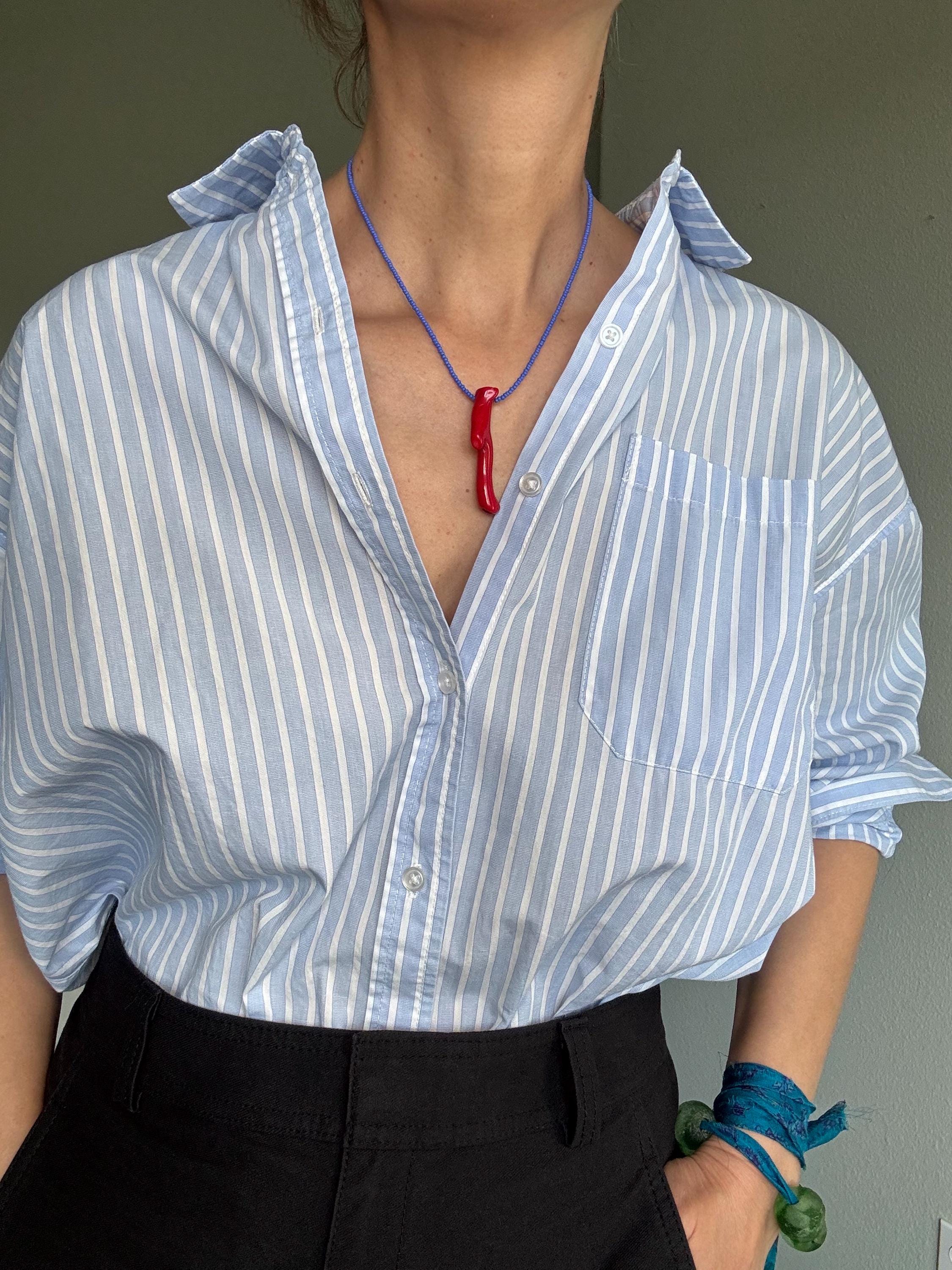 Red Coral Branch Pendant Necklace