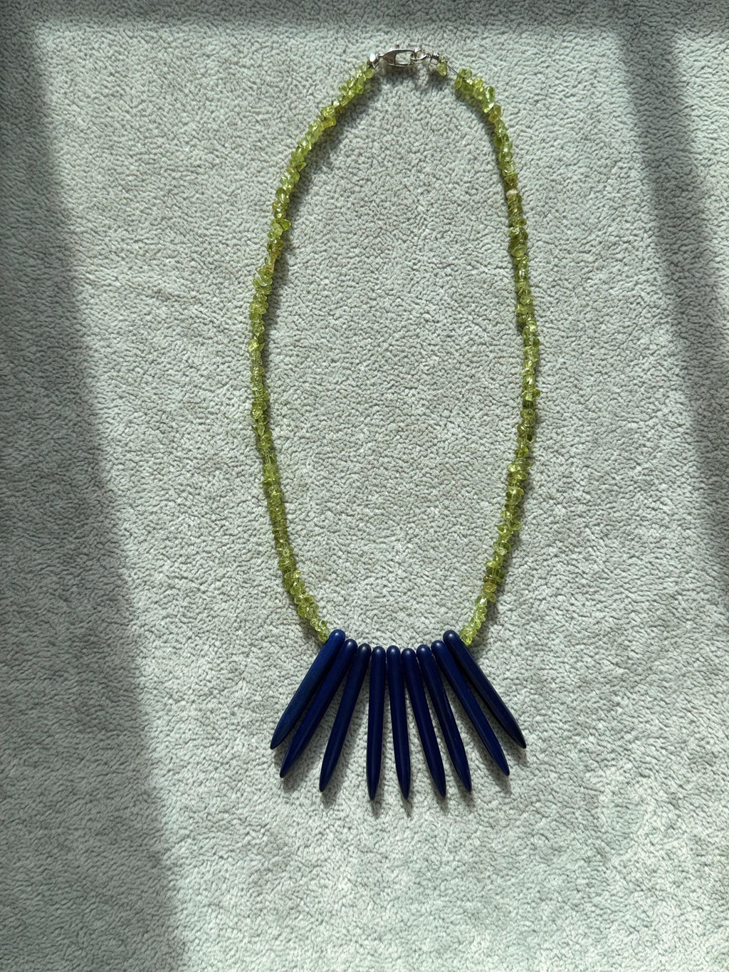 Peridot Blue Howlite Spike Necklace
